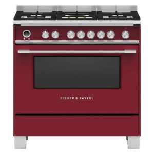 Fisher & Paykel 90cm Dual Fuel Freestanding Cooker - Red