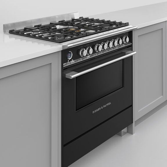 Fisher & Paykel 90cm 5 Burner Dual Fuel Freestanding Cooker - Black - Image 3