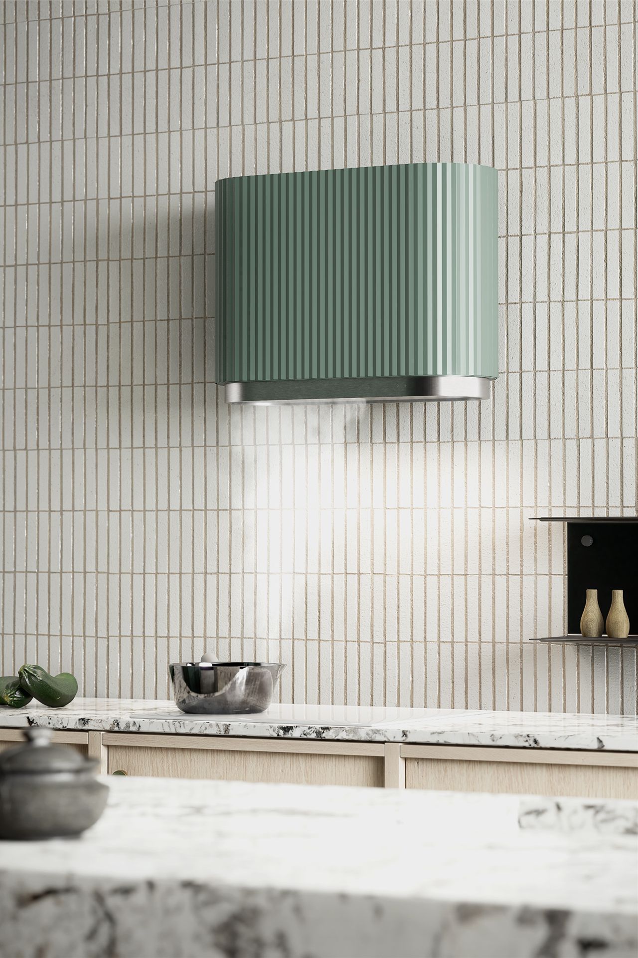 Schweigen Design 900mm Aura Green Wallmount Rangehood (Non-Silent) - SDAURA-9-GRN - Image 3