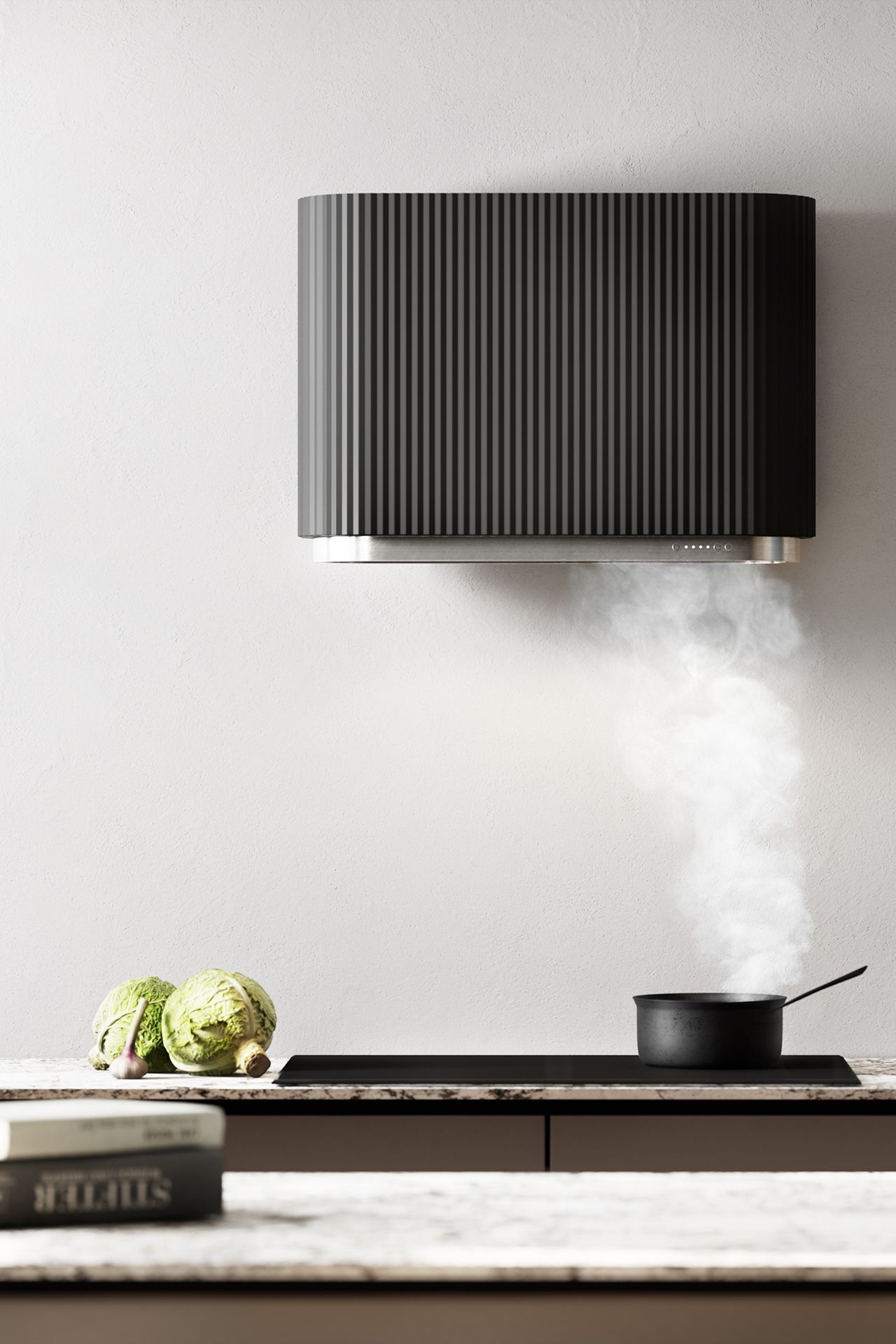 Schweigen Design 900mm Aura Black Wallmount Rangehood (Non-Silent) - SDAURA-9-BLK