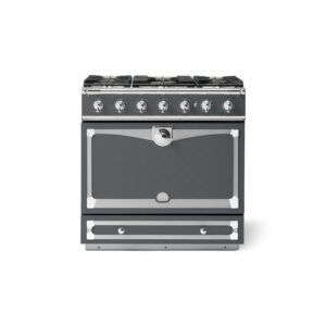 LaCornue Albertine 90cm Dual Fuel  Cooker - Graphite with Polished Chrome & Stainless Steel Trim