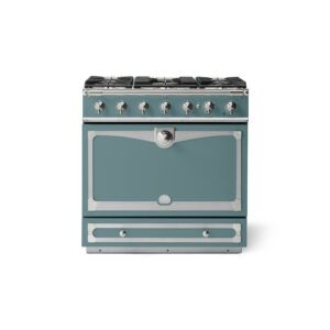 LaCornue Albertine 90cm Dual Fuel  Cooker - Ocean with Brushed Nickel & Stainless Steel Trim
