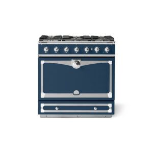 LaCornue Albertine 90cm Dual Fuel  Cooker - Winter Sky with Polished Chrome & Stainless Steel Trim