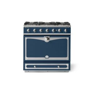 LaCornue Albertine 90cm Dual Fuel Cooker - Winter Sky with Brushed Nickel & Stainless Steel Trim