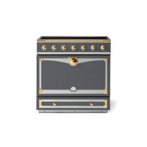 LaCornue Albertine 90cm Induction Cooker - Graphite with Polished Brass & Stainless Steel Trim