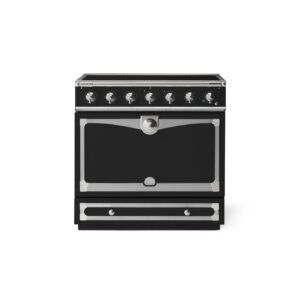LaCornue Albertine 90cm Induction  Cooker - Matt Black with Brushed Nickel & Stainless Steel Trim