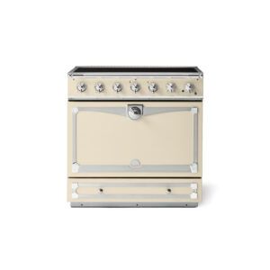 LaCornue Albertine 90cm Induction Cooker - Morning Dew with Polished Chrome & Stainless Steel Trim