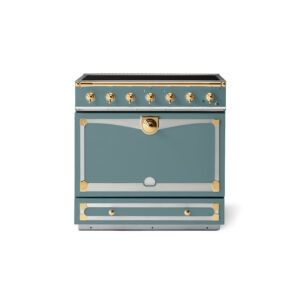 LaCornue Albertine 90cm Induction Cooker - Ocean with Polished Brass & Stainless Steel Trim