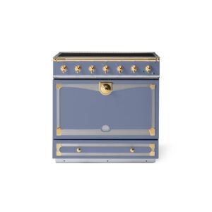 LaCornue Albertine 90cm Induction Cooker - Paris Blue with Polished Brass & Stainless Steel Trim