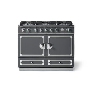 LaCornue Cornufé 110cm Dual Fuel Cooker -  Graphite with Polished Chrome & Stainless Steel Trim