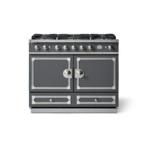 LaCornue Cornufé 110cm Dual Fuel Cooker -  Graphite with Brushed Nickel & Stainless Steel Trim