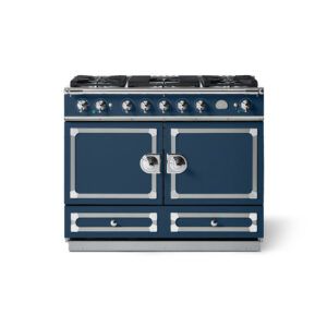 LaCornue Cornufé 110cm Dual Fuel Cooker - Winter Sky with Polished Chrome & Stainless Steel Trim