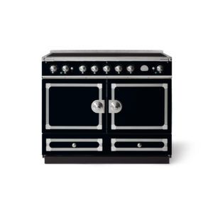 LaCornue Cornufé 110cm Induction Cooker - Shiny Black with Brushed Nickel & Stainless Steel Trim