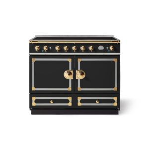 LaCornue Cornufé 110cm Induction Cooker - Matt Black with Polished Brass & Stainless Steel Trim