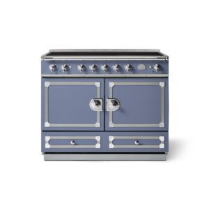 LaCornue Cornufé 110cm Induction Cooker - Paris Blue with Polished Chrome & Stainless Steel Trim