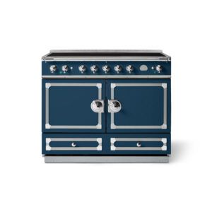 LaCornue Cornufé 110cm Induction Cooker - Winter Sky with Polished Chrome & Stainless Steel Trim