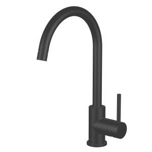 Abey Gareth Ashton Lucia Gooseneck Kitchen Mixer - Black
