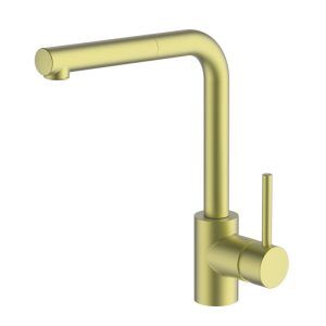 Abey Lucia Pullout Kitchen Mixer - Brushed Brass