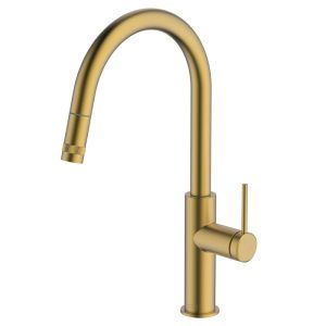 ABEY Poco Pullout Kitchen Mixer Brushed Brass