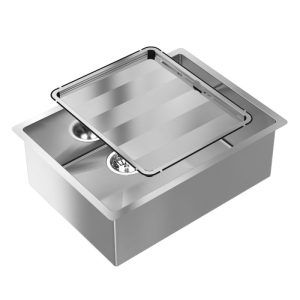 Abey Piazza Square Single Bowl Sink - Stainless Steel