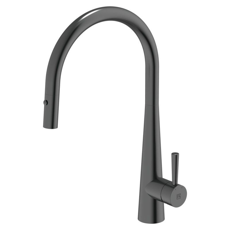 ABEY Goose Neck P/Out Kitchen Mixer Black Pearl