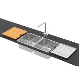 ABEY Lago Dbl Bowl + Acc + KTA030-BR