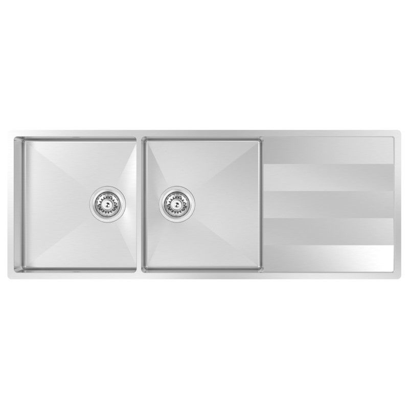 Abey Lugano Double Bowl & Drainer - Stainless Steel