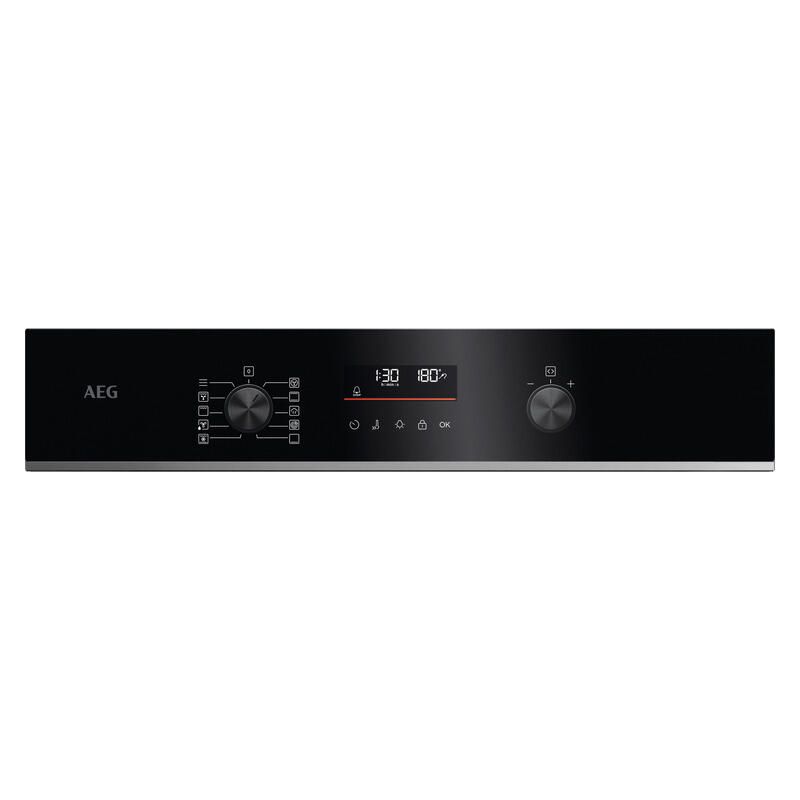AEG 60cm Pyrolytic Oven with SteamBake (5000 Series) - Black w/ Stainless Steel Trim - Image 2