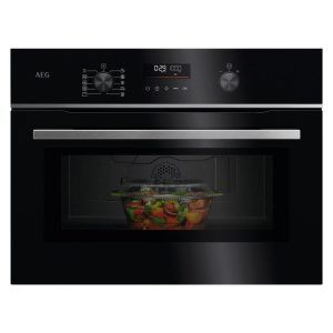 AEG Compact Combi Microwave Oven Black W/ Stainless Steel Trim 45CM