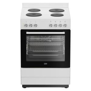 Beko 60cm Electric Upright Cooker with Electric Cooktop - White