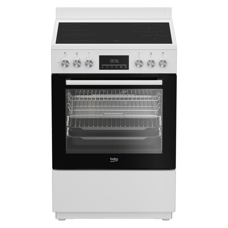 Beko Electric Upright Cooker With Ceramic Cooktop - White 60cm