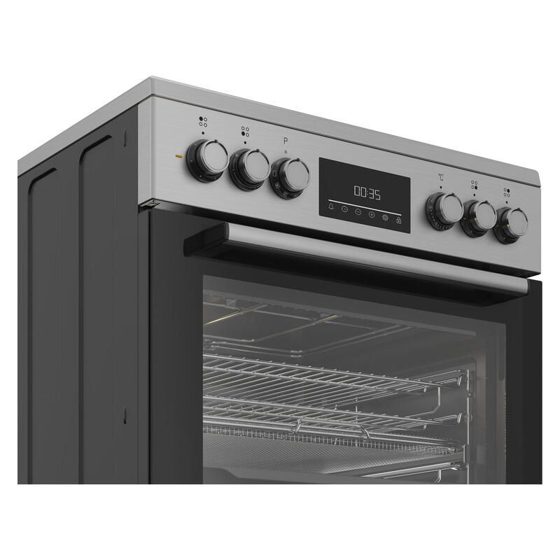 Beko 60cm Electric Cooker with Ceramic Cooktop - Stainless Steel - Image 3