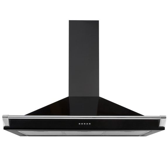 Belling 90cm Canopy Rangehood with Towel Rail - Black