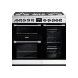 Belling 90cm CookCentre Deluxe Dual Fuel Upright Cooker - Stainless Steel