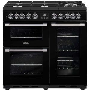 Belling 90cm CookCentre Gas Through Glass Electric Oven - Black