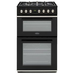 Belling 54cm Double Door Dual Fuel Upright Cooker - Black