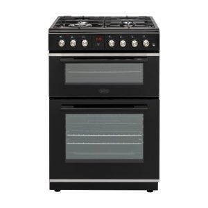 Belling 60cm Double Door Dual Fuel Upright Cooker - Black