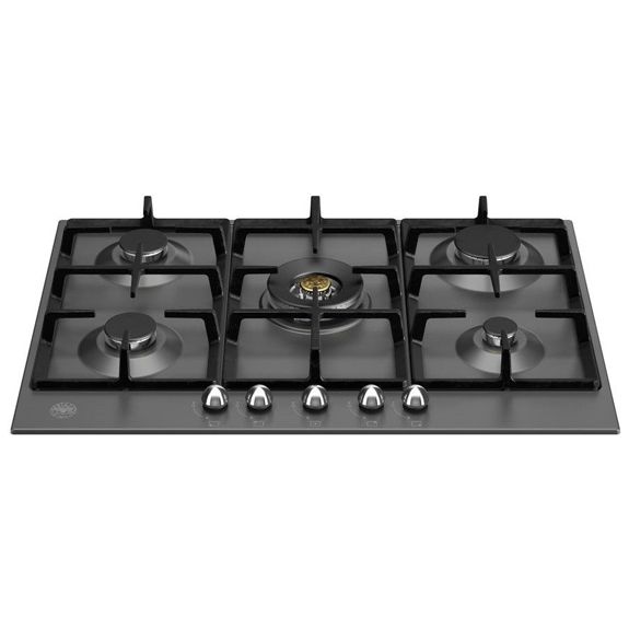 Bertazzoni 75cm Heritage Series 5 Burner Gas Hob with Central Wok - Black
