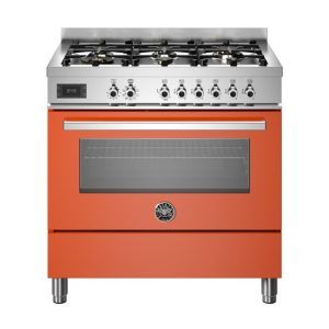 Bertazzoni 90cm Professional Series Dual Fuel Cooker - Orange