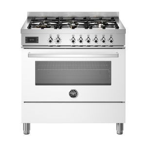Bertazzoni 90cm Professional Series Dual Fuel Cooker - White