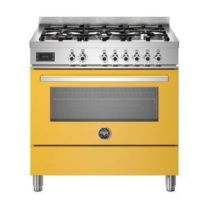 Bertazzoni 90cm Professional Series Dual Fuel Cooker - Yellow