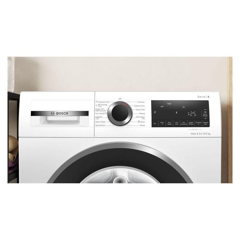 Bosch 10kg + 5kg Front Load Washing Machine and Dryer Combo - White (Series 6) - Image 2