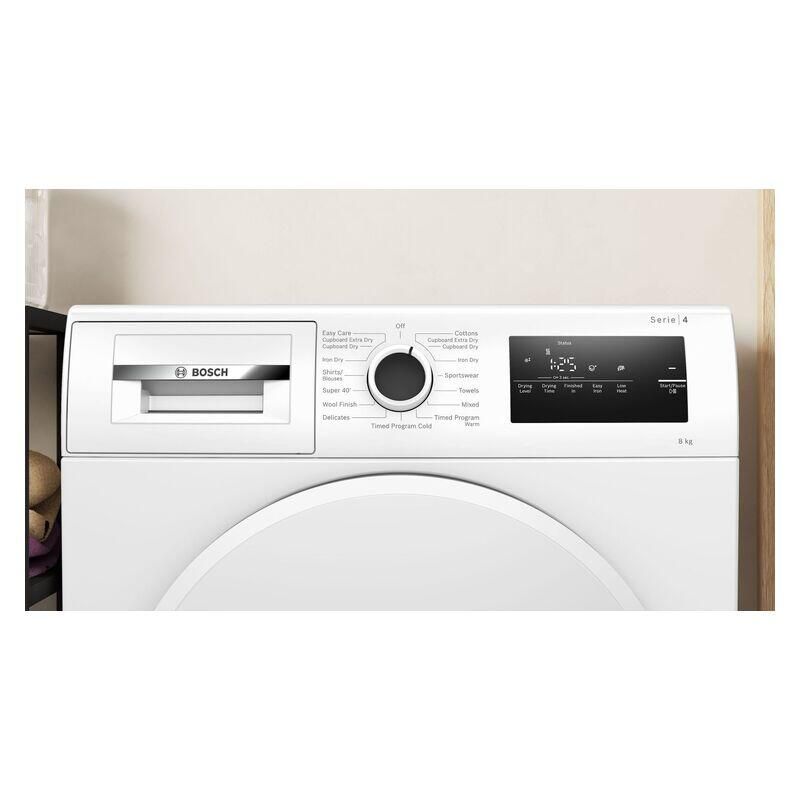 Bosch 8kg Heat Pump Condenser Dryer - White (Series 4) - Image 2