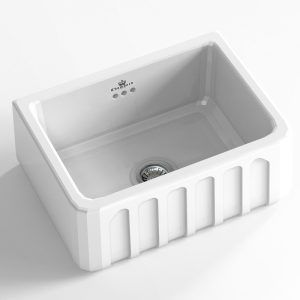 CHAMBORD Fluted Single Bowl 595X480X220 White