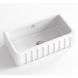 ABEY Fluted Single Bowl 797X480X220 White