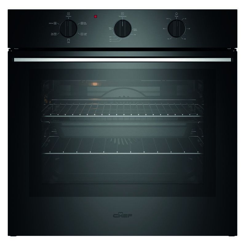 Chef 60cm 5 Function Oven with 10A Plug - Matte Black