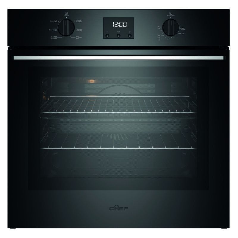 Chef 60cm 6 Function Oven with Airfry and 10A Plug - Matte Black
