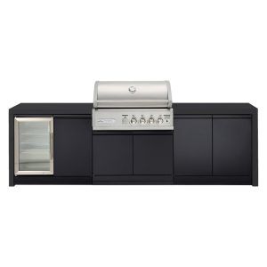 Crossray Premium 4B Outdoor Kitchens with1 Door Fridge - Black