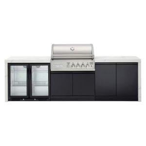 Crossray Premium 4B Outdoor Kitchens with 2 Door Fridge - White