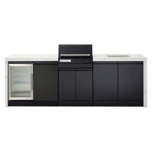 Crossray eXtreme Electric Outdoor Kitchen with 1 Door Fridge and Sink - White